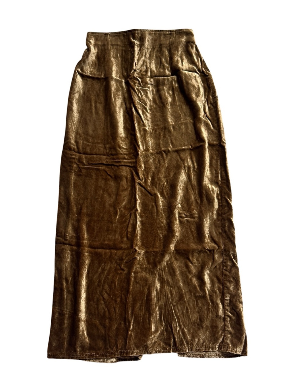 VTG Double D Ranch Bronze Velvet Maxi Skirt Western Boho Festival M Ranchwear